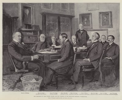 The President of the United States and His Cabinet at the Executive Mansion, Washington by Henry Charles Seppings Wright